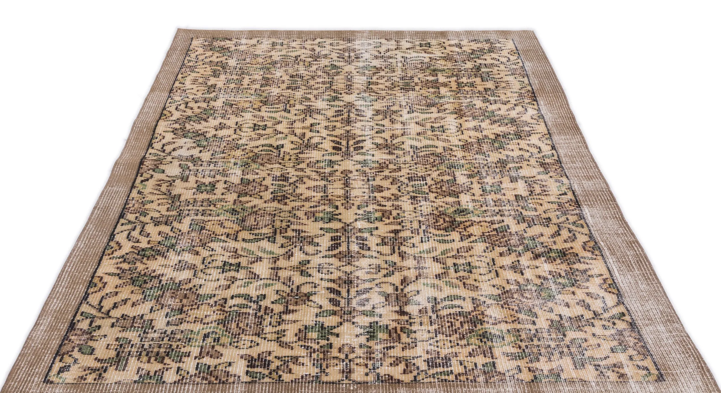 Retro Design Naturel Over Dyed Vintage Rug 5'6'' x 8'0'' ft 167 x 245 cm