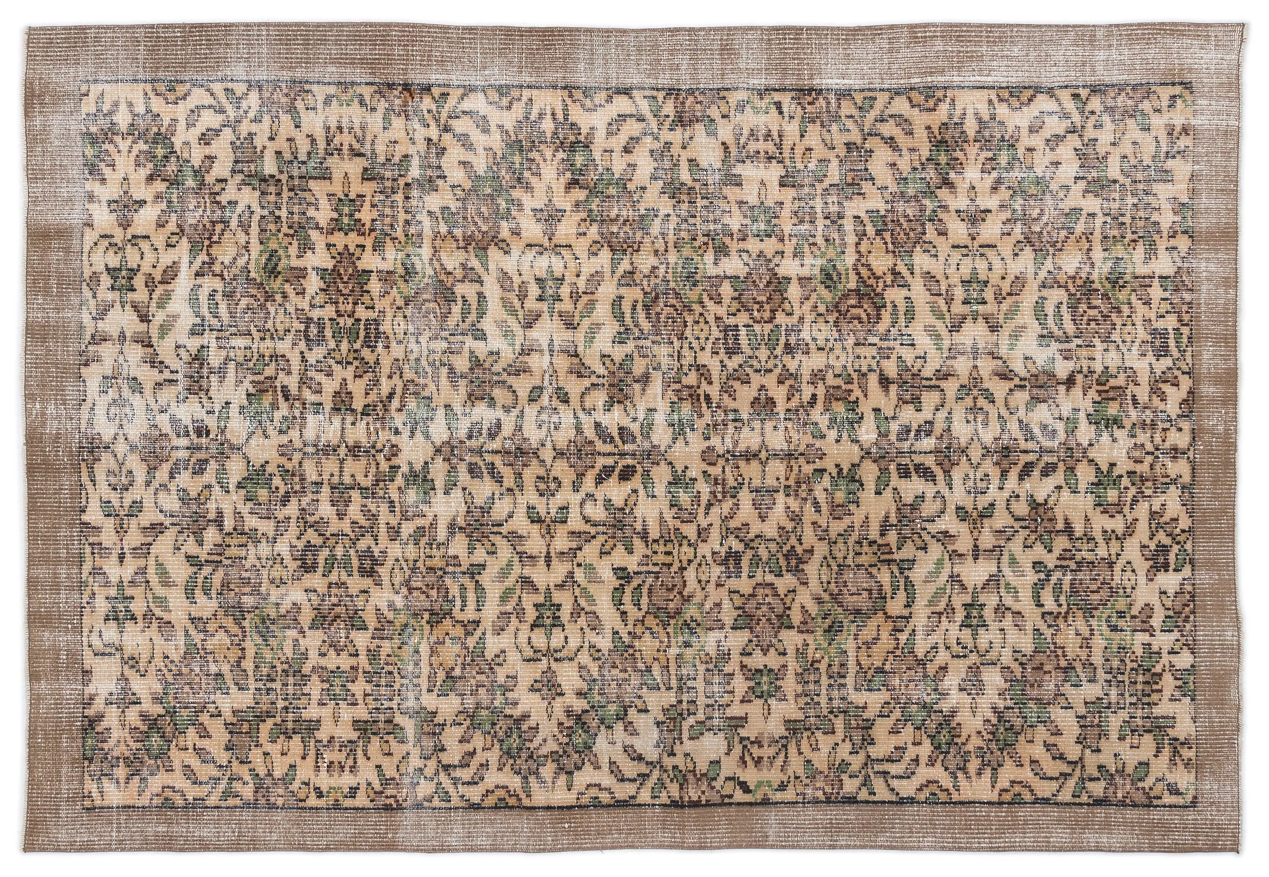Retro Design Naturel Over Dyed Vintage Rug 5'6'' x 8'0'' ft 167 x 245 cm