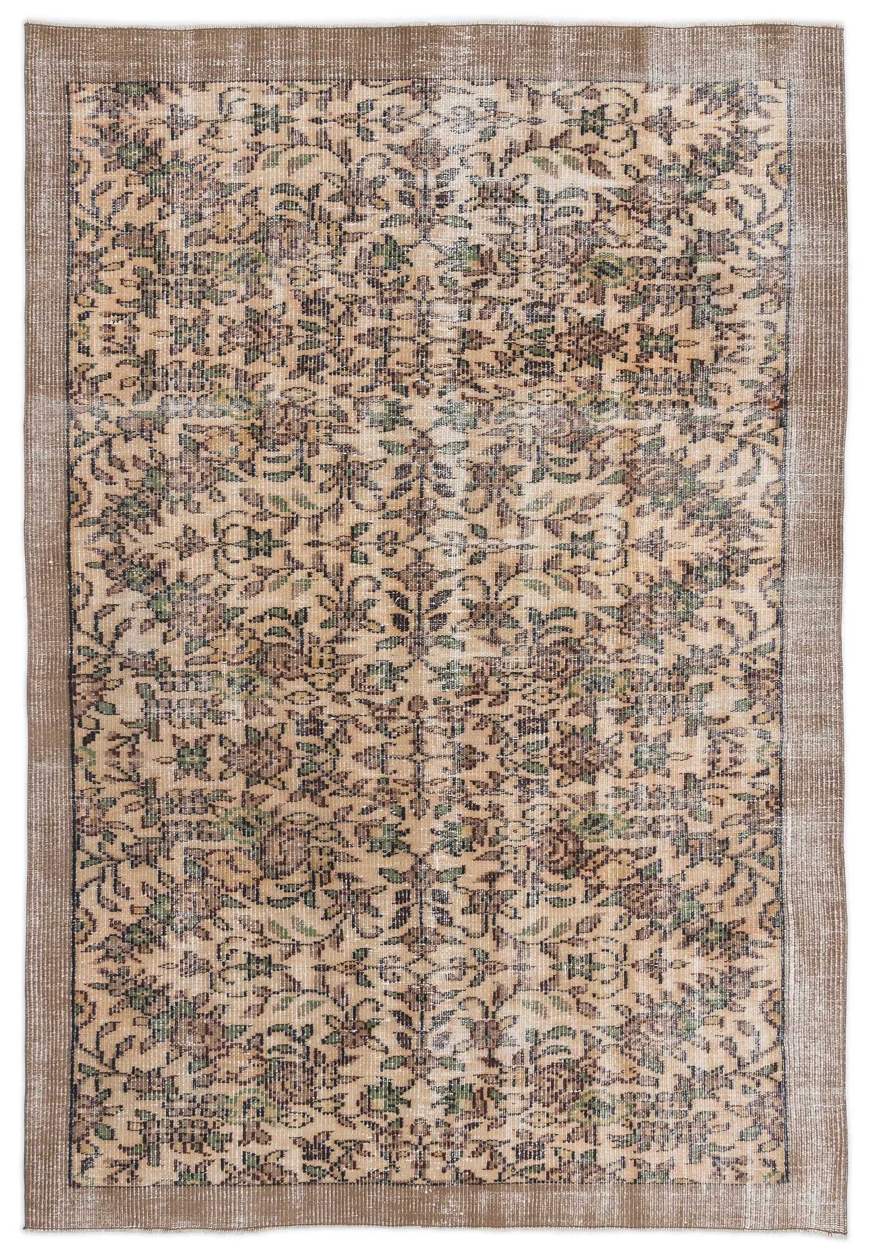 Retro Design Naturel Over Dyed Vintage Rug 5'6'' x 8'0'' ft 167 x 245 cm