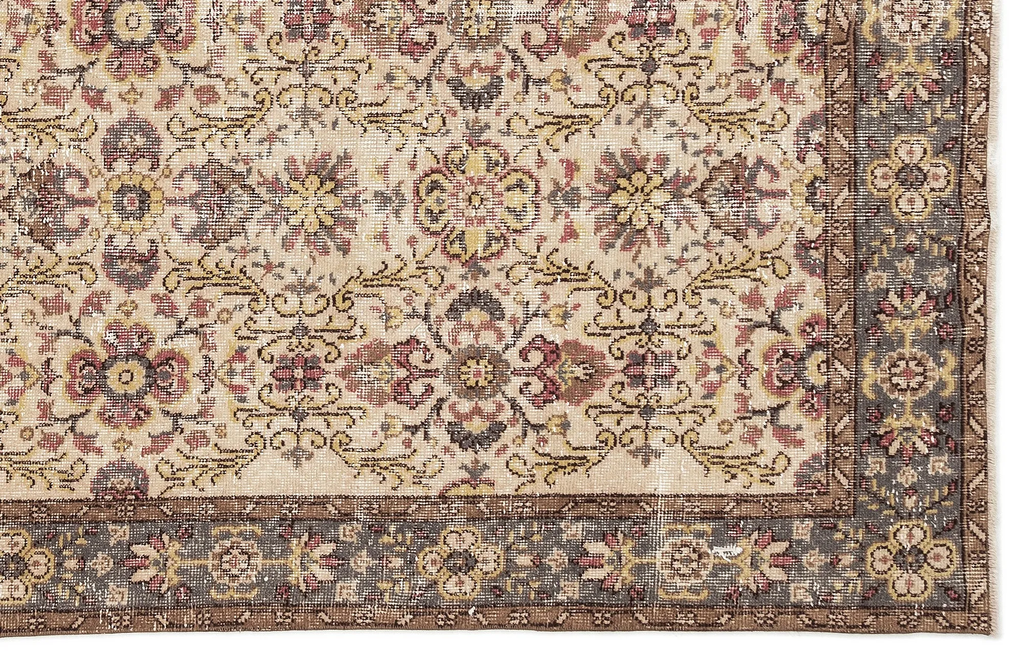 Retro Design Naturel Over Dyed Vintage Rug 5'7'' x 10'0'' ft 170 x 306 cm