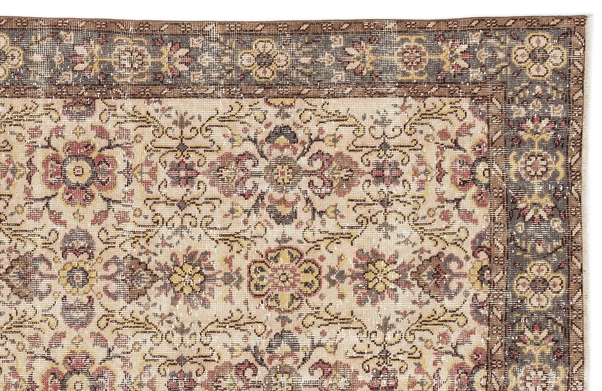 Retro Design Naturel Over Dyed Vintage Rug 5'7'' x 10'0'' ft 170 x 306 cm