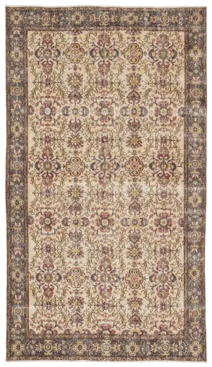 Retro Design Naturel Over Dyed Vintage Rug 5'7'' x 10'0'' ft 170 x 306 cm