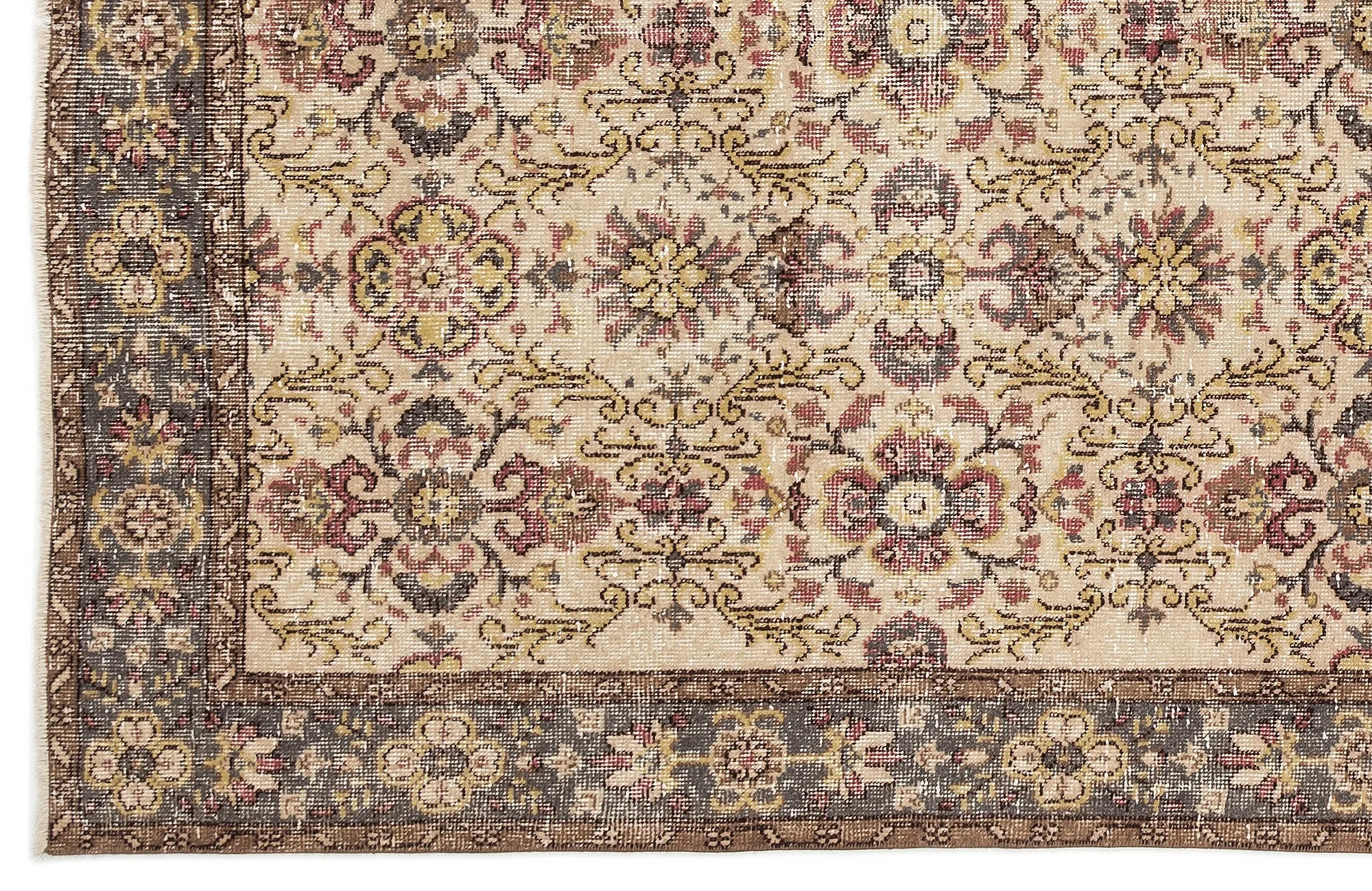 Retro Design Naturel Over Dyed Vintage Rug 5'7'' x 10'0'' ft 170 x 306 cm