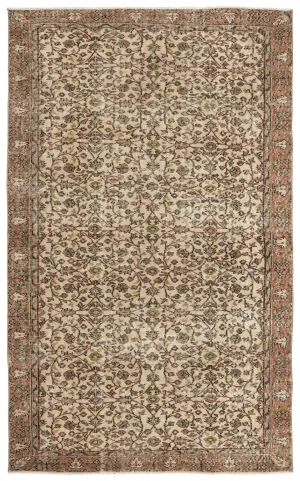 Retro Design Naturel Over Dyed Vintage Rug 5'7'' x 9'0'' ft 169 x 275 cm