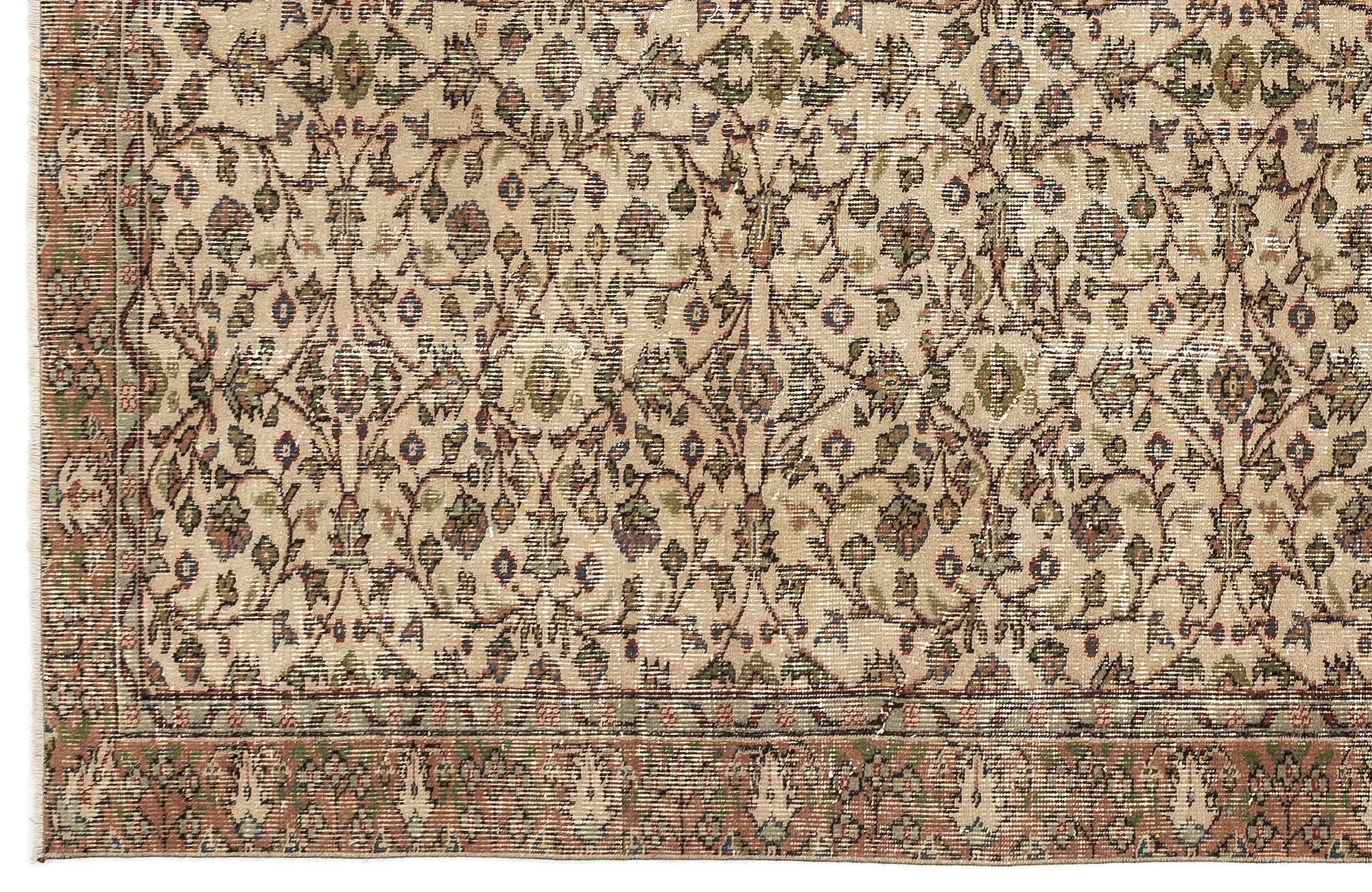 Retro Design Naturel Over Dyed Vintage Rug 5'7'' x 9'0'' ft 169 x 275 cm