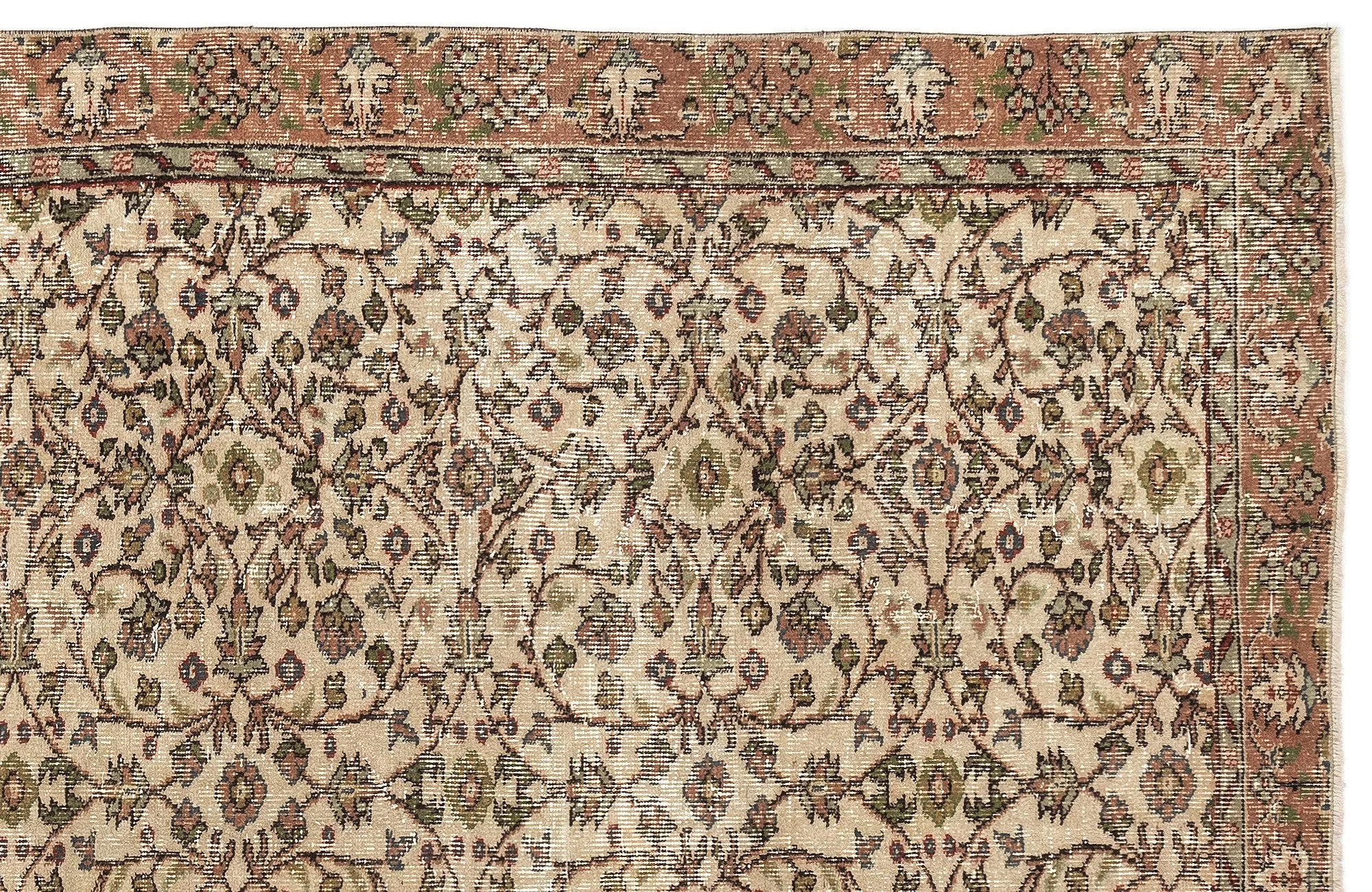 Retro Design Naturel Over Dyed Vintage Rug 5'7'' x 9'0'' ft 169 x 275 cm
