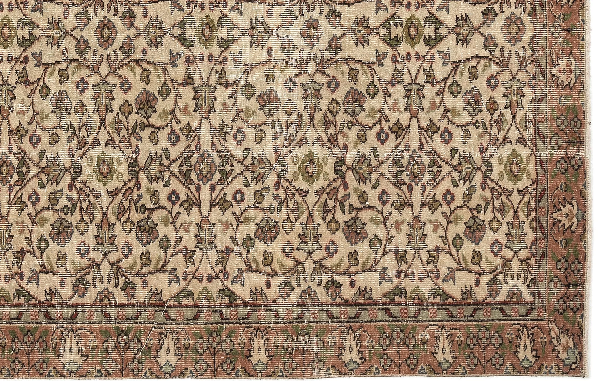 Retro Design Naturel Over Dyed Vintage Rug 5'7'' x 9'0'' ft 169 x 275 cm