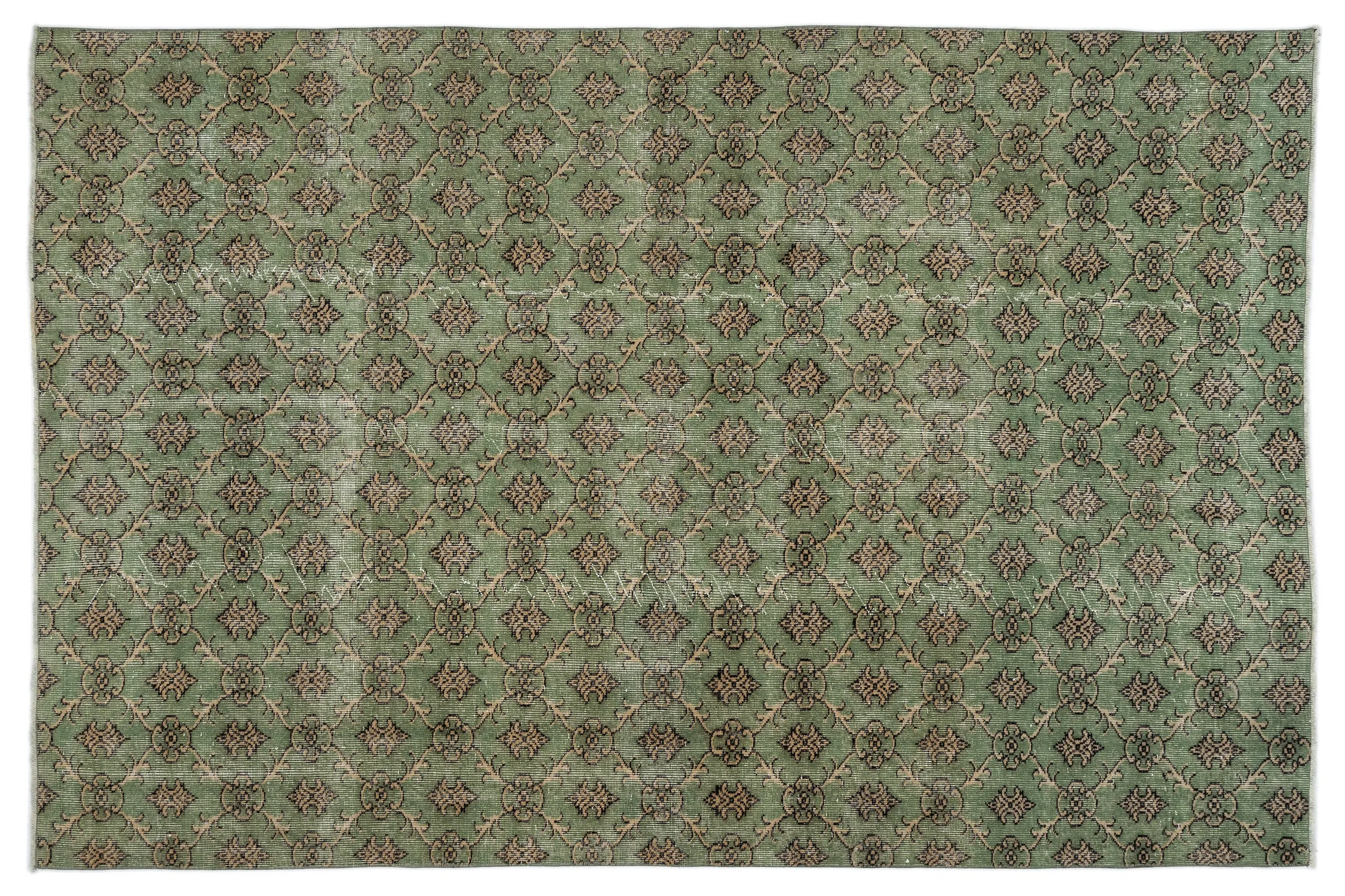 Retro Design Naturel Over Dyed Vintage Rug 6'1'' x 9'2'' ft 186 x 280 cm