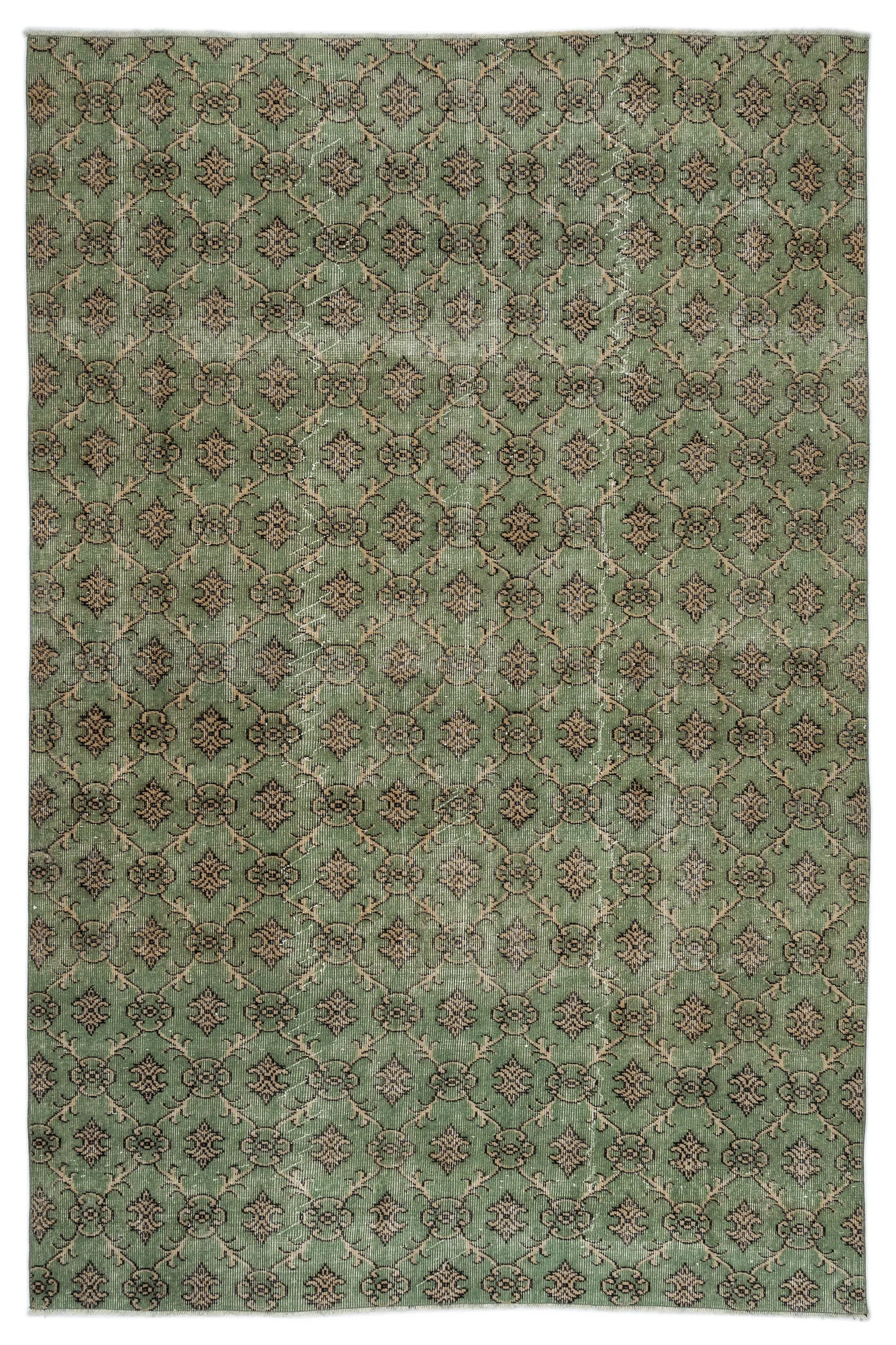 Retro Design Naturel Over Dyed Vintage Rug 6'1'' x 9'2'' ft 186 x 280 cm