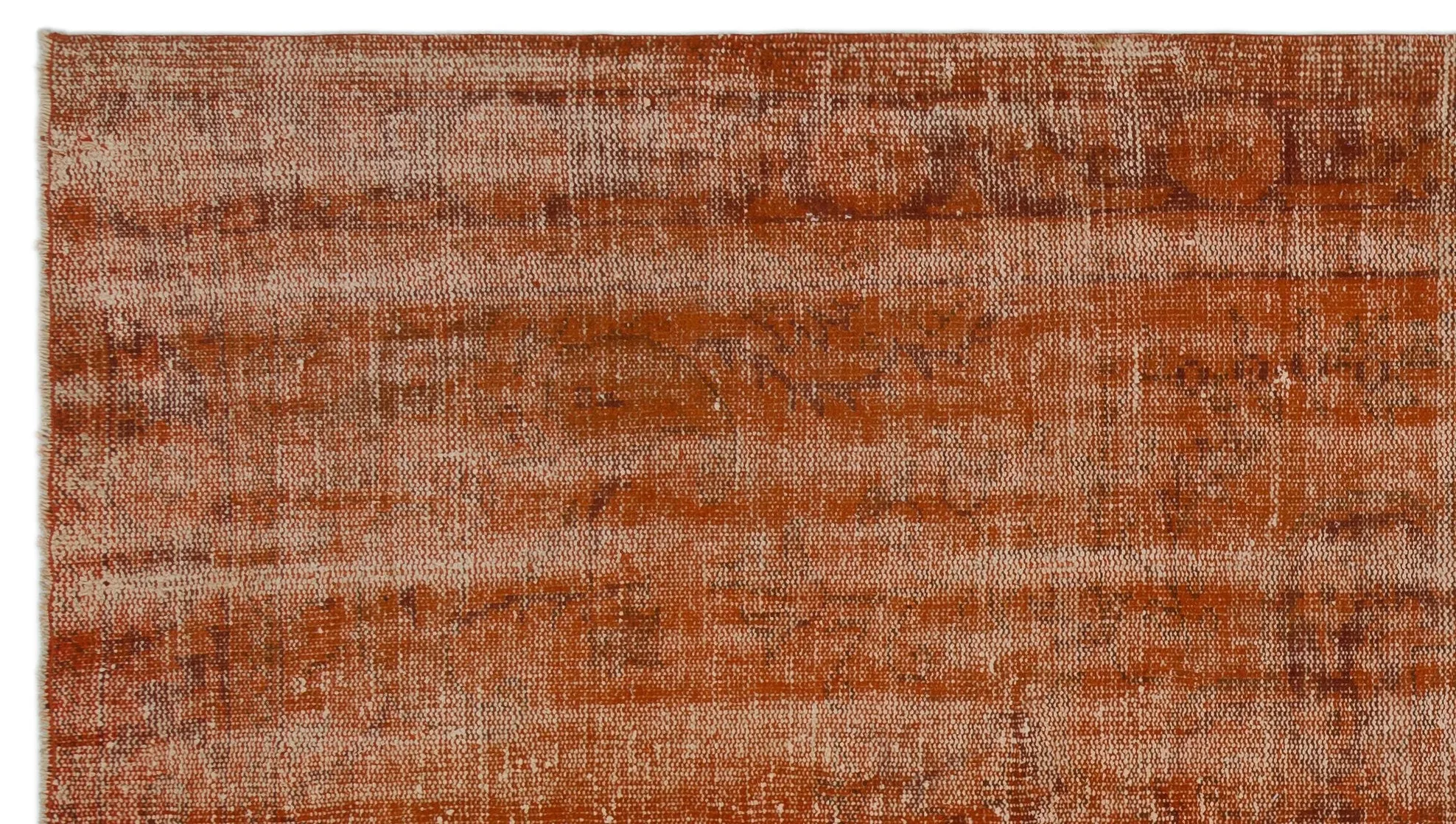 Retro Design Orange Over Dyed Vintage Rug 5'1'' x 9'2'' ft 156 x 280 cm