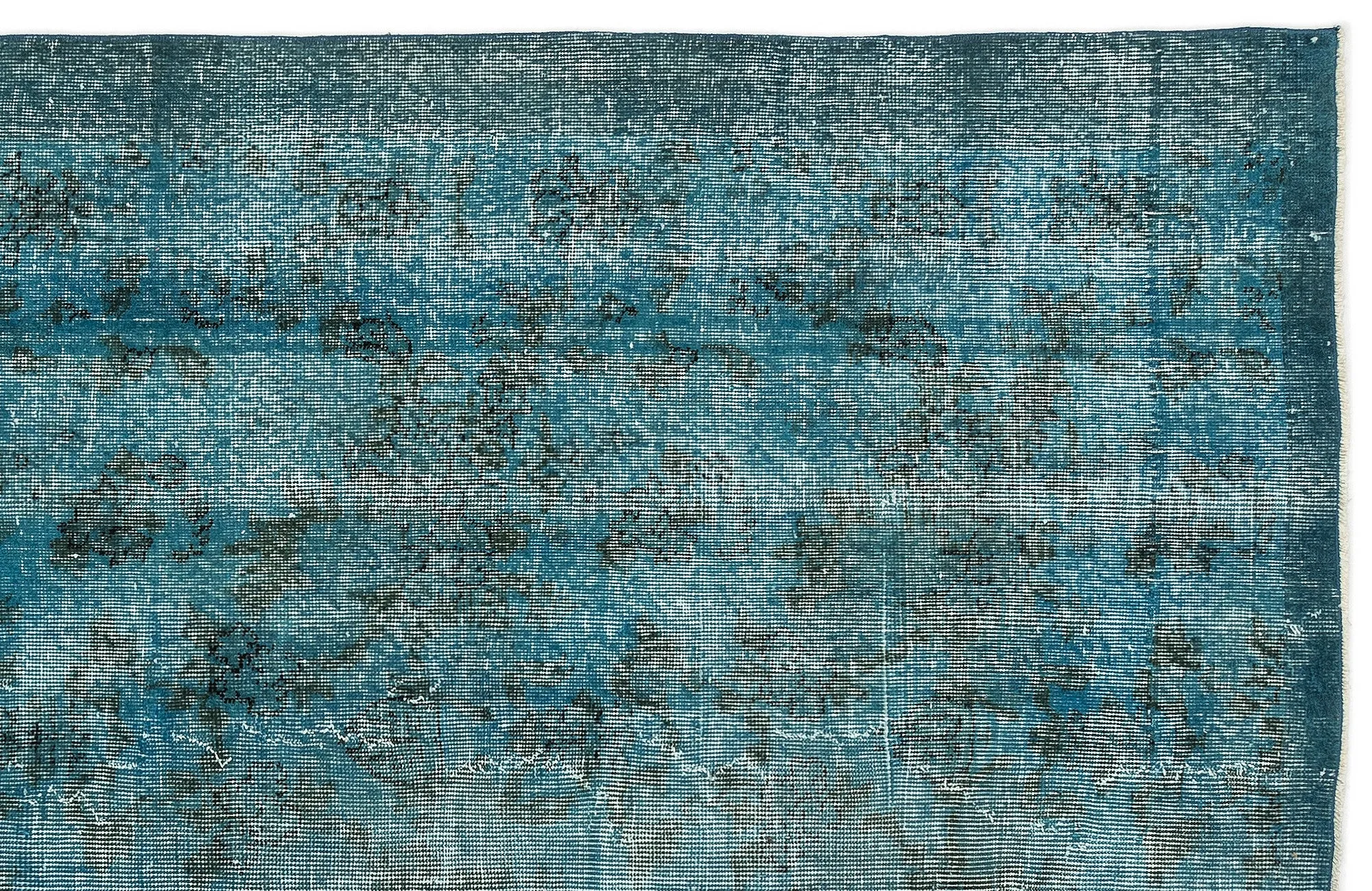 Retro Design Stone Blue Over Dyed Vintage Rug 5'2'' x 7'10'' ft 158 x 238 cm