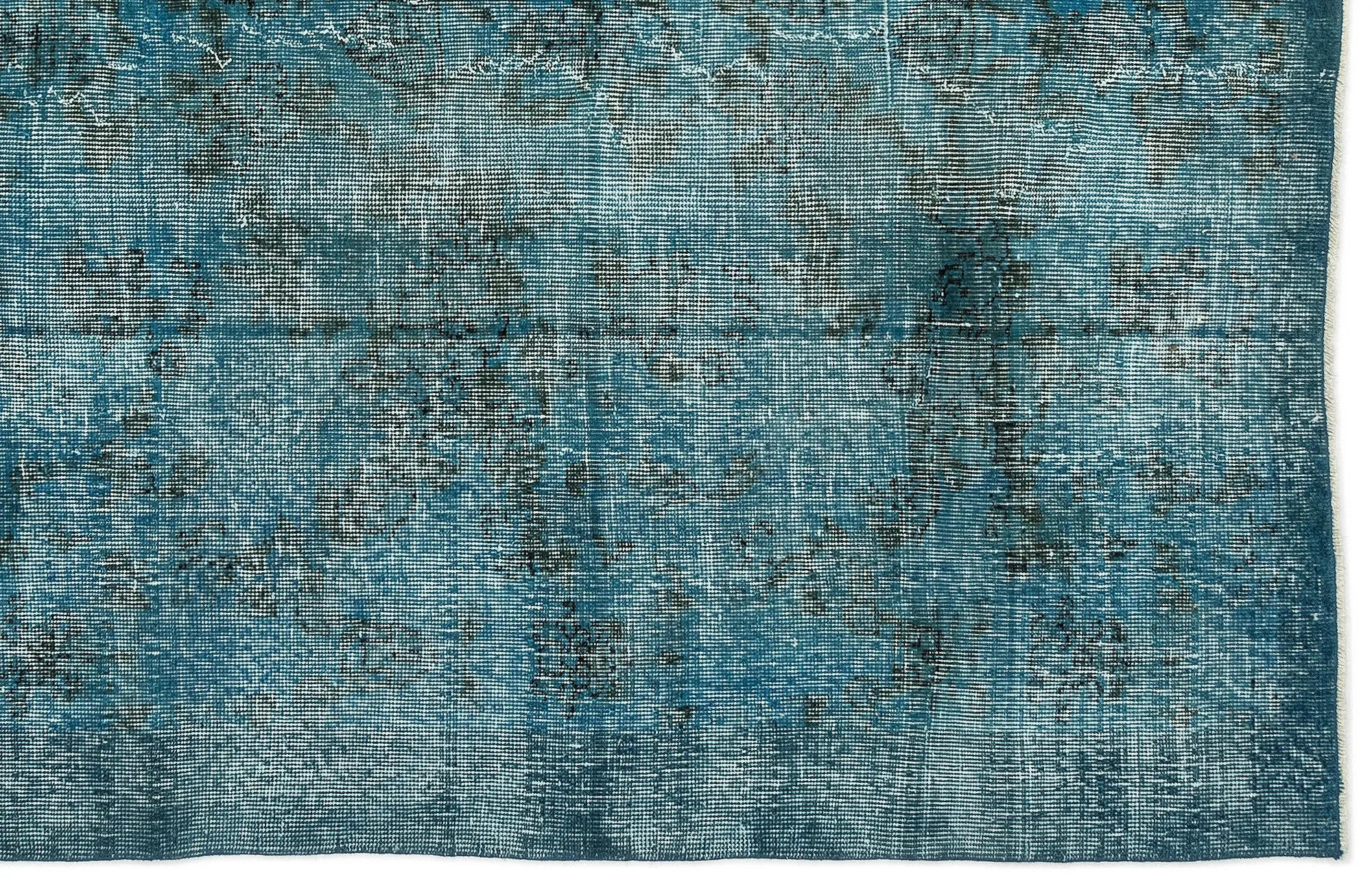 Retro Design Stone Blue Over Dyed Vintage Rug 5'2'' x 7'10'' ft 158 x 238 cm