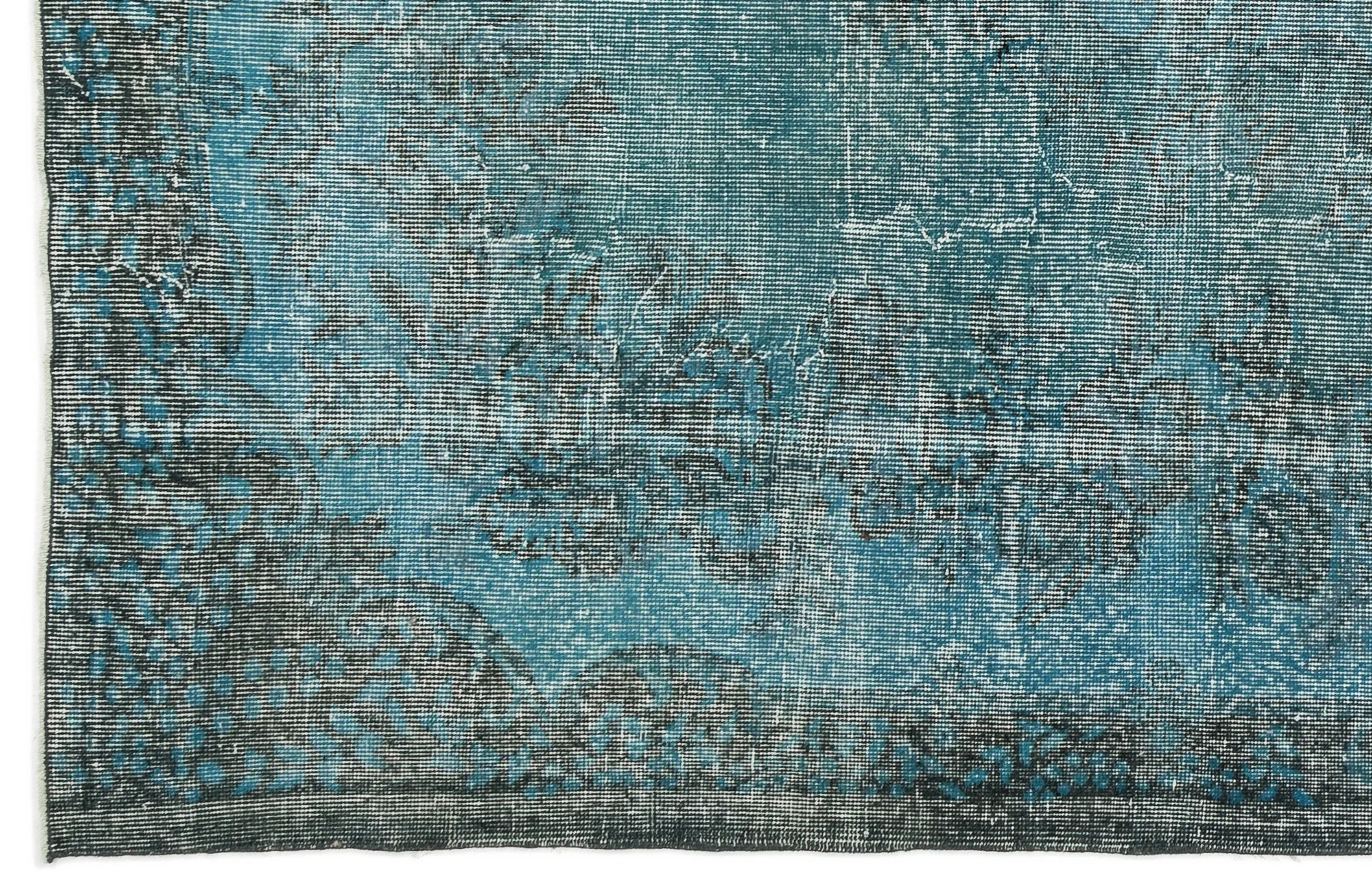 Retro Design Stone Blue Over Dyed Vintage Rug 6'1'' x 10'2'' ft 185 x 309 cm