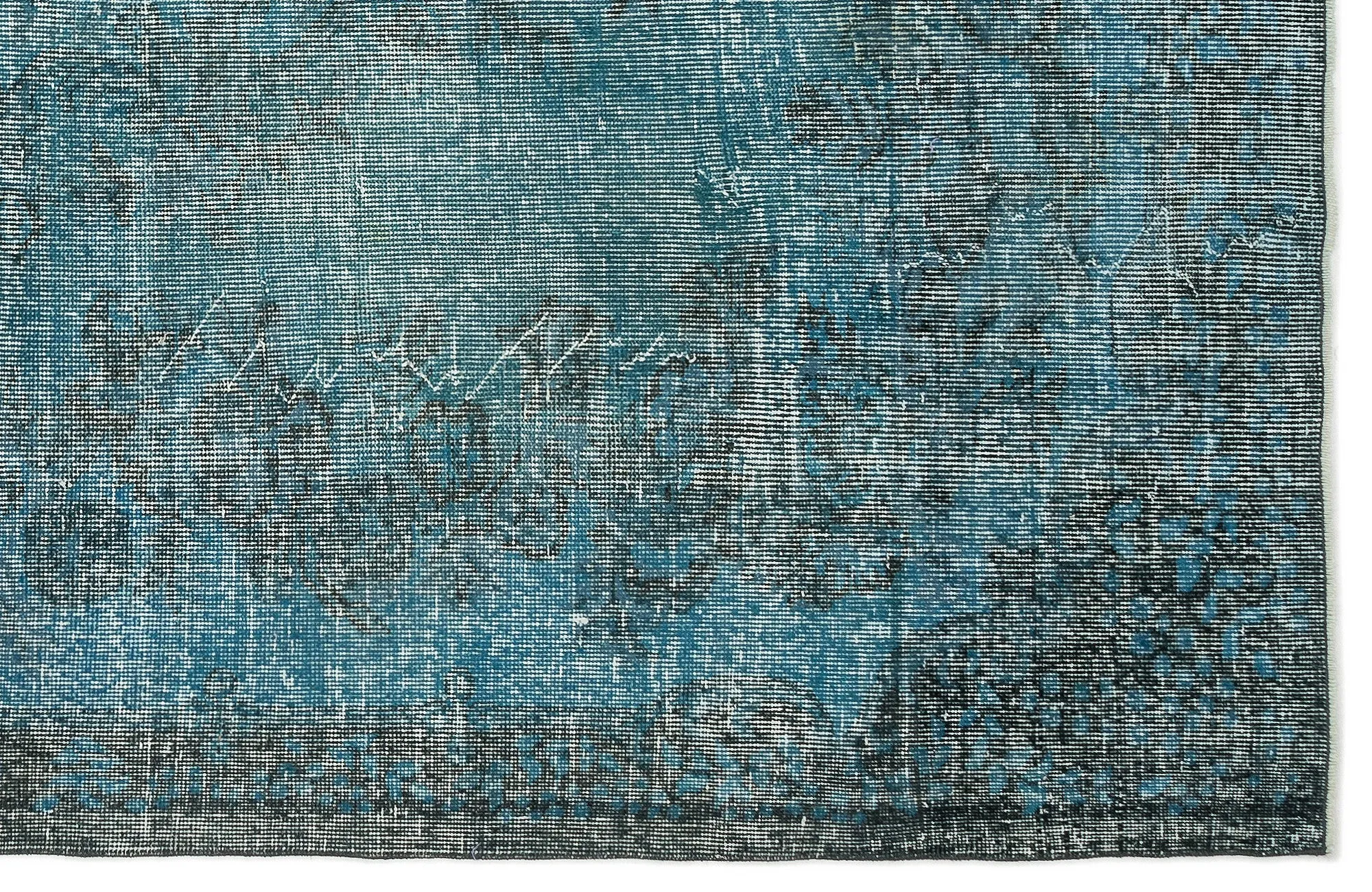 Retro Design Stone Blue Over Dyed Vintage Rug 6'1'' x 10'2'' ft 185 x 309 cm