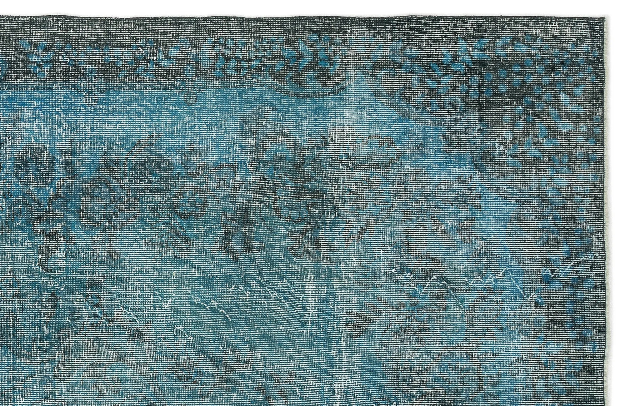 Retro Design Stone Blue Over Dyed Vintage Rug 6'1'' x 10'2'' ft 185 x 309 cm