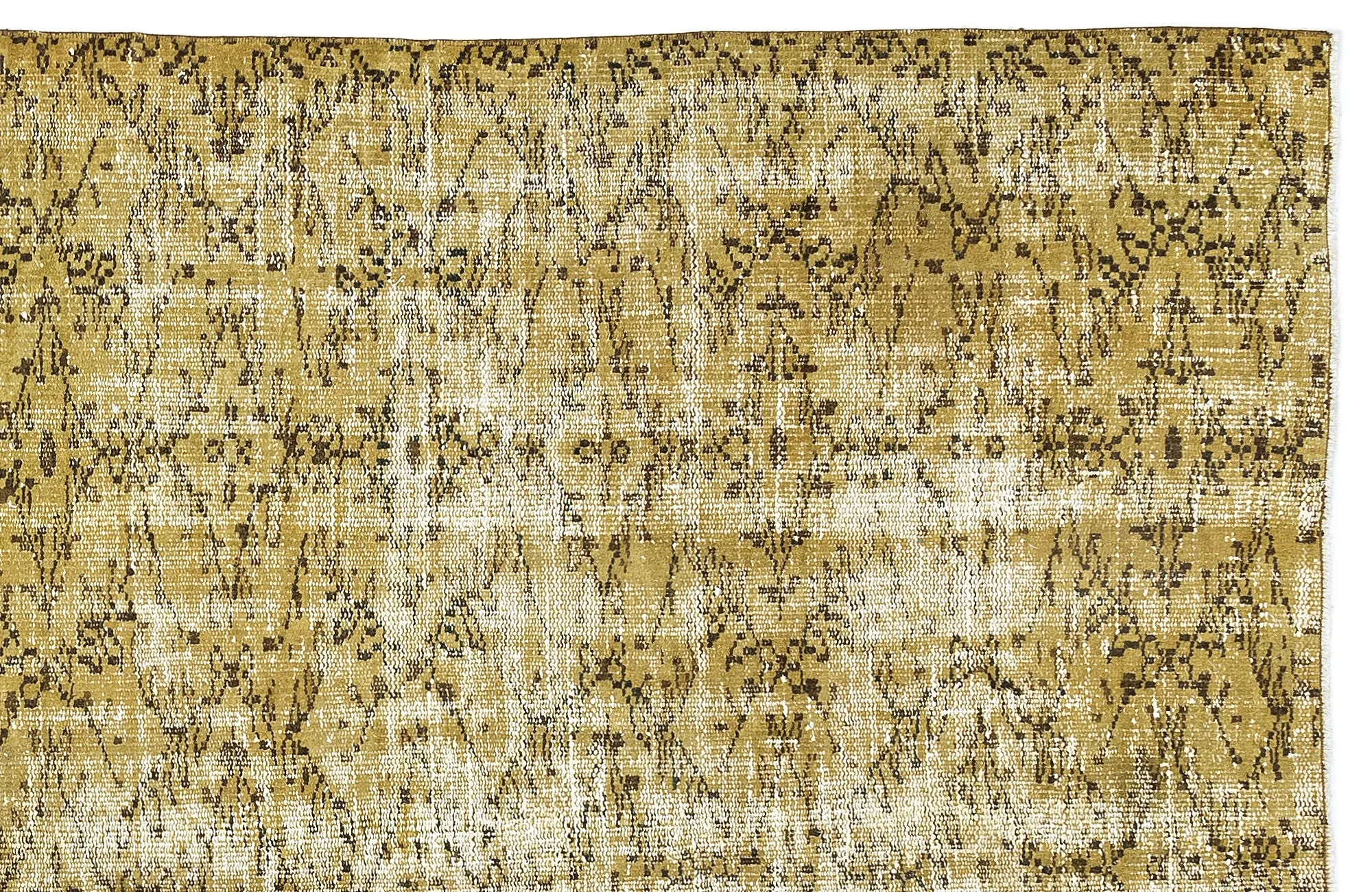 Retro Design Yellow Over Dyed Vintage Rug 5'10'' x 8'7'' ft 178 x 261 cm