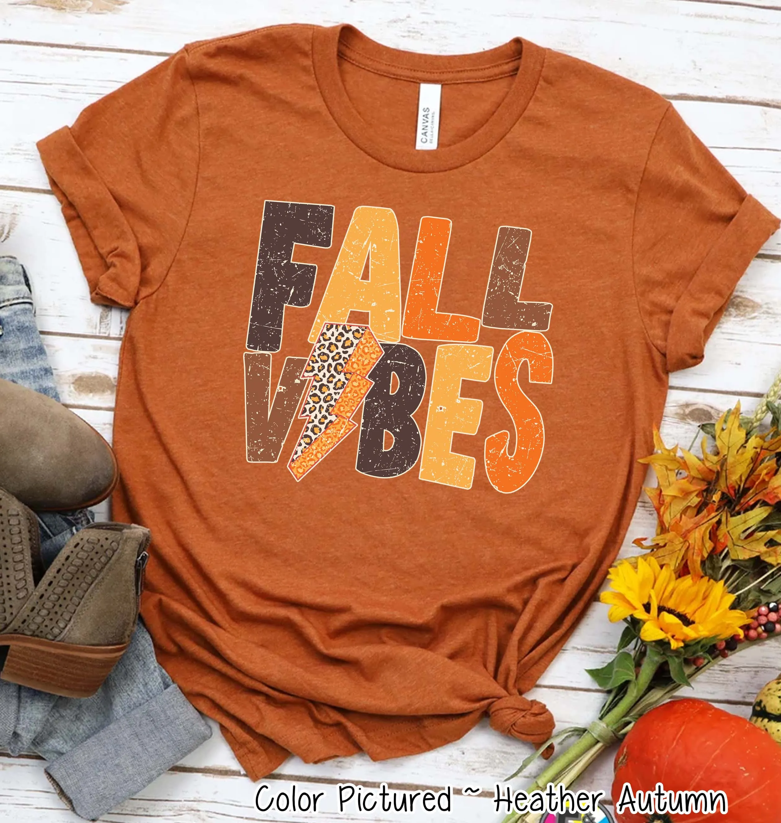 Retro Fall Vibes Lighting Fall Tee