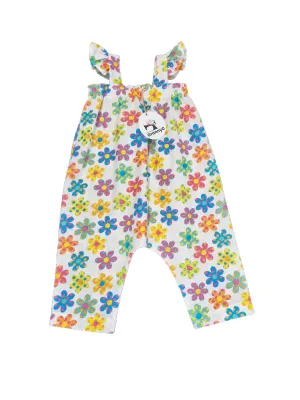 Retro Floral Dungarees Size 1