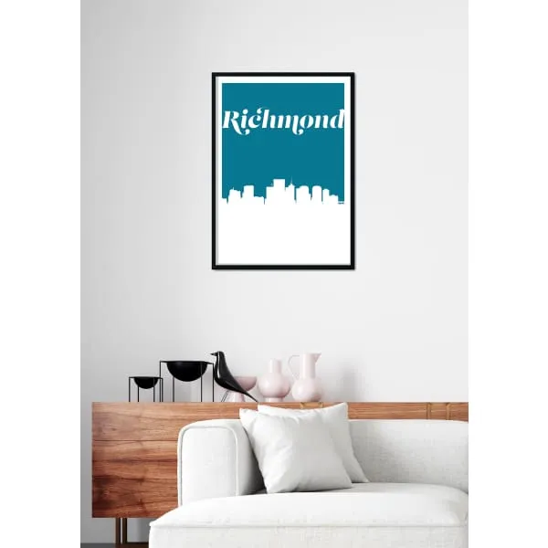 Richmond, Virginia retro inspired city skyline