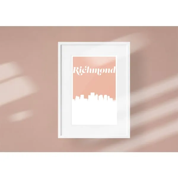Richmond, Virginia retro inspired city skyline