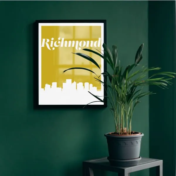 Richmond, Virginia retro inspired city skyline