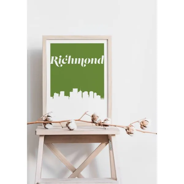 Richmond, Virginia retro inspired city skyline