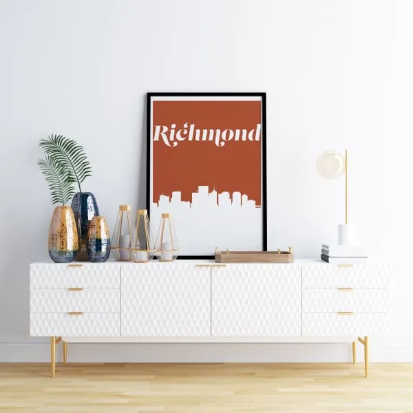 Richmond, Virginia retro inspired city skyline