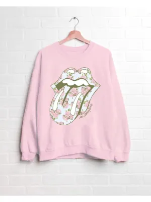 Rolling Stone Floral Lick Thrifted Style Sweatshirt