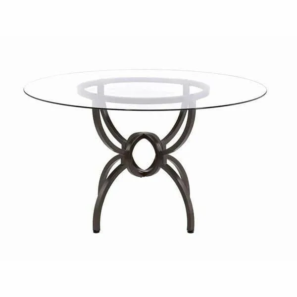 Round Dining Table with Leather Barrel Chairs - 5 PC Set