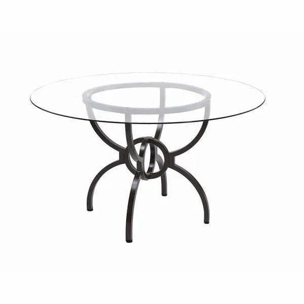 Round Dining Table with Leather Barrel Chairs - 5 PC Set