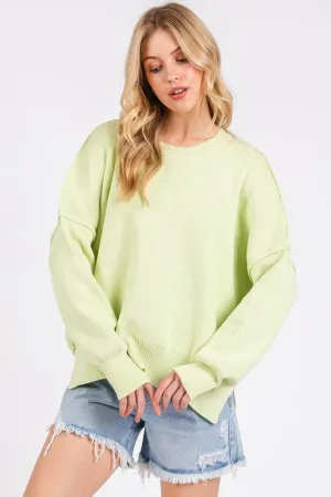 Round Neck Drop Shoulder Sweater