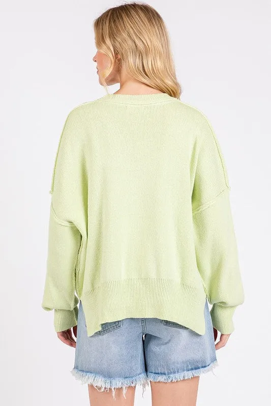 Round Neck Drop Shoulder Sweater