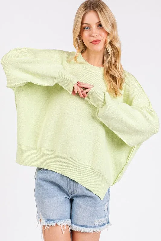 Round Neck Drop Shoulder Sweater