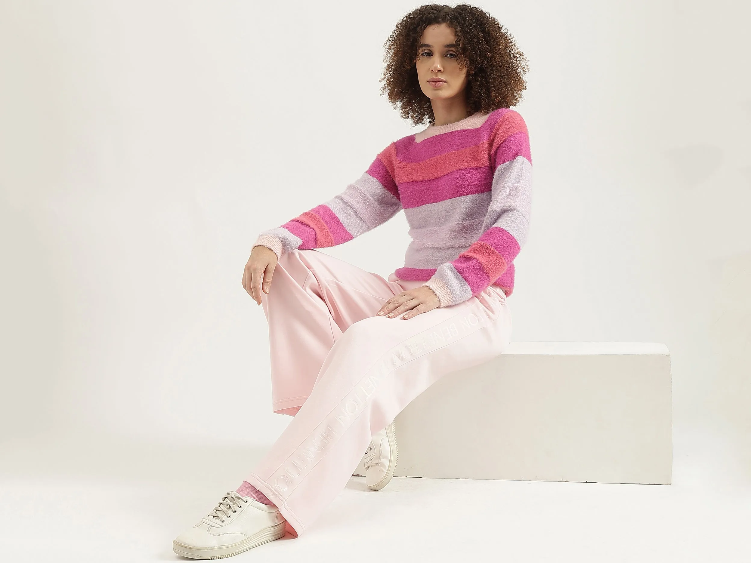 Round Neck Striped Sweater