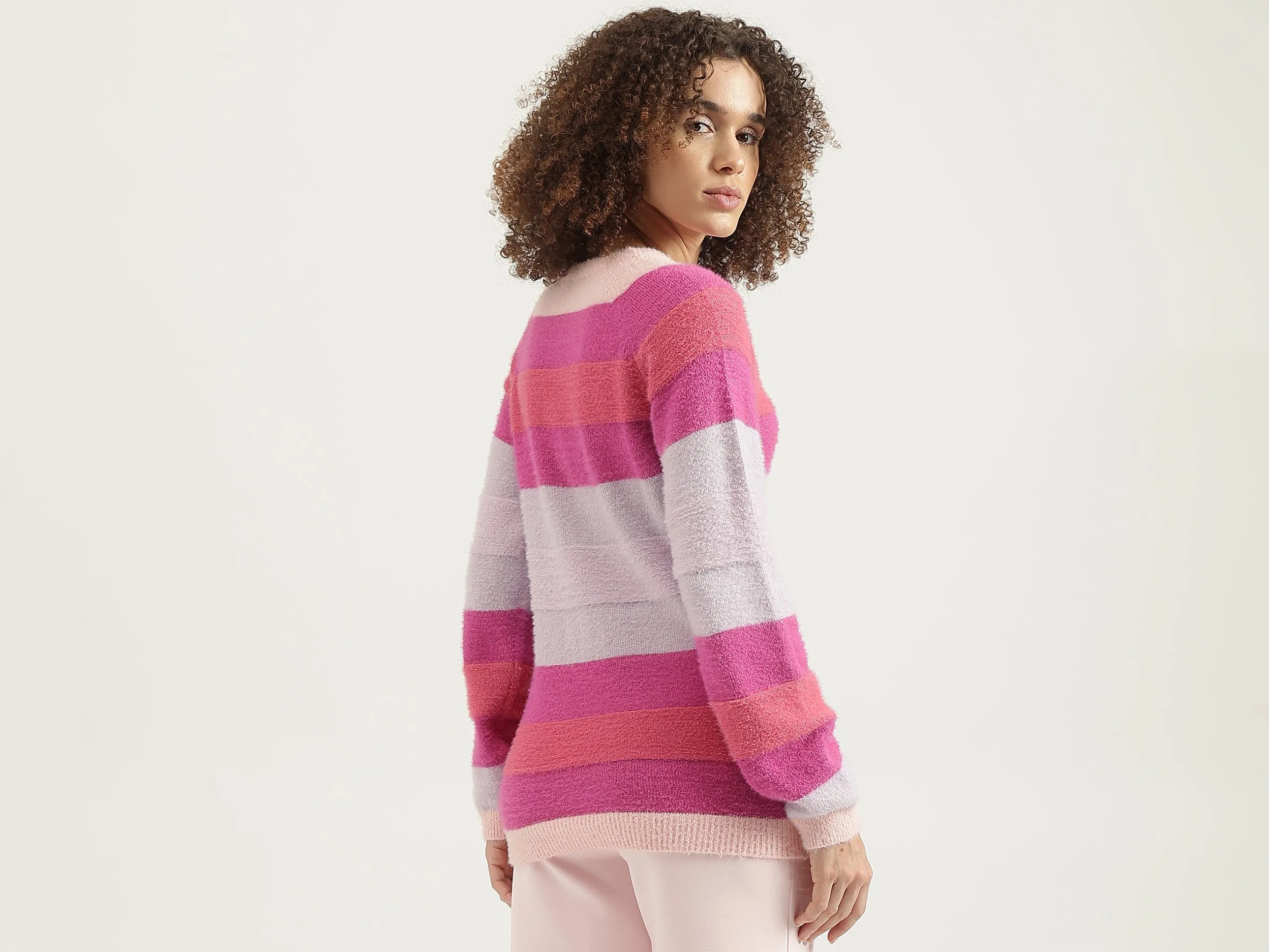Round Neck Striped Sweater
