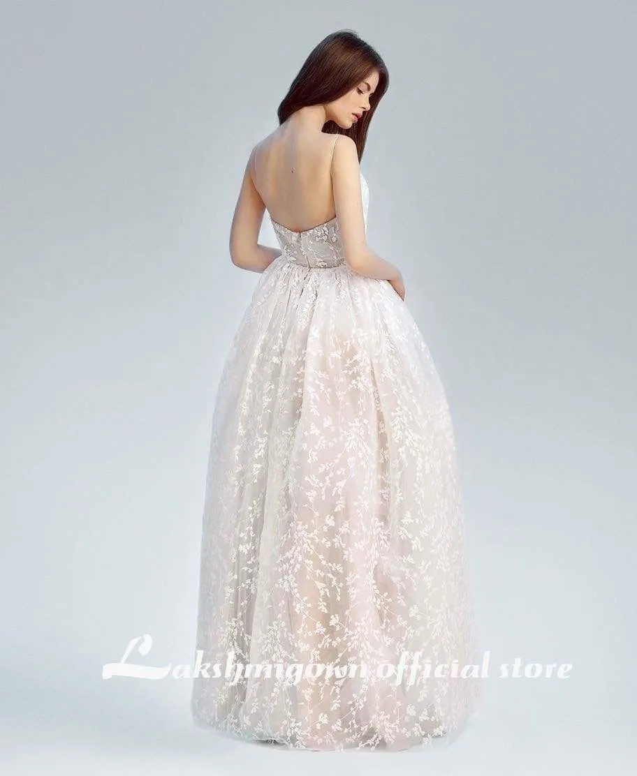 Roycebridal Graceful V Neck Beach Wedding Dresses Backless