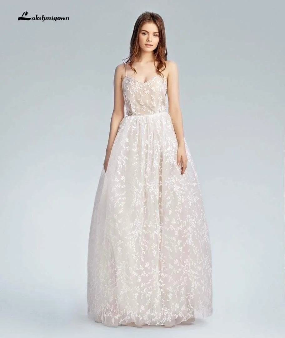 Roycebridal Graceful V Neck Beach Wedding Dresses Backless