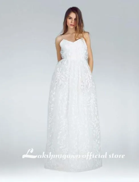Roycebridal Graceful V Neck Beach Wedding Dresses Backless