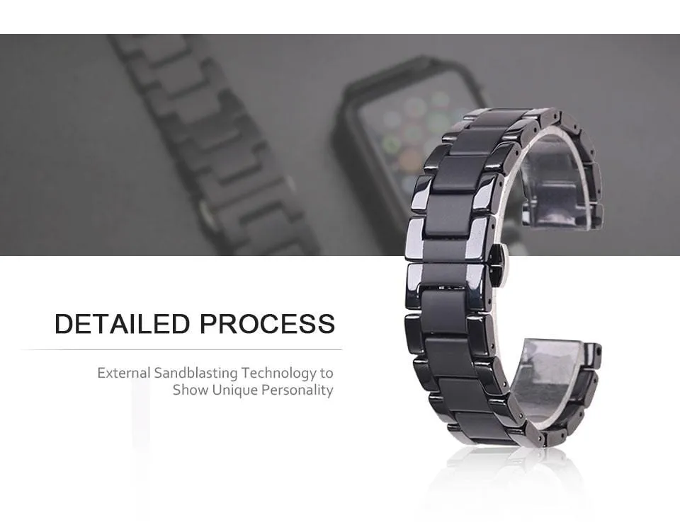 Sandblasting Matte Ceramic Band Compatible With Apple Watch - All Series