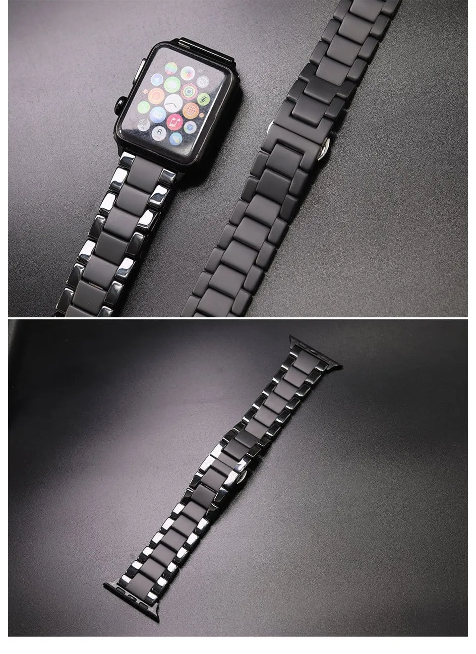 Sandblasting Matte Ceramic Band Compatible With Apple Watch - All Series