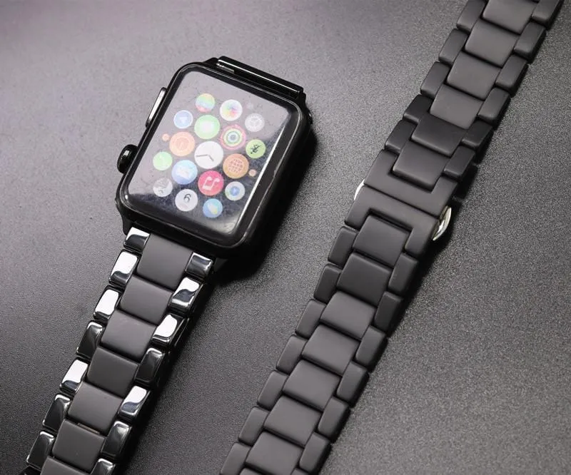 Sandblasting Matte Ceramic Band Compatible With Apple Watch - All Series