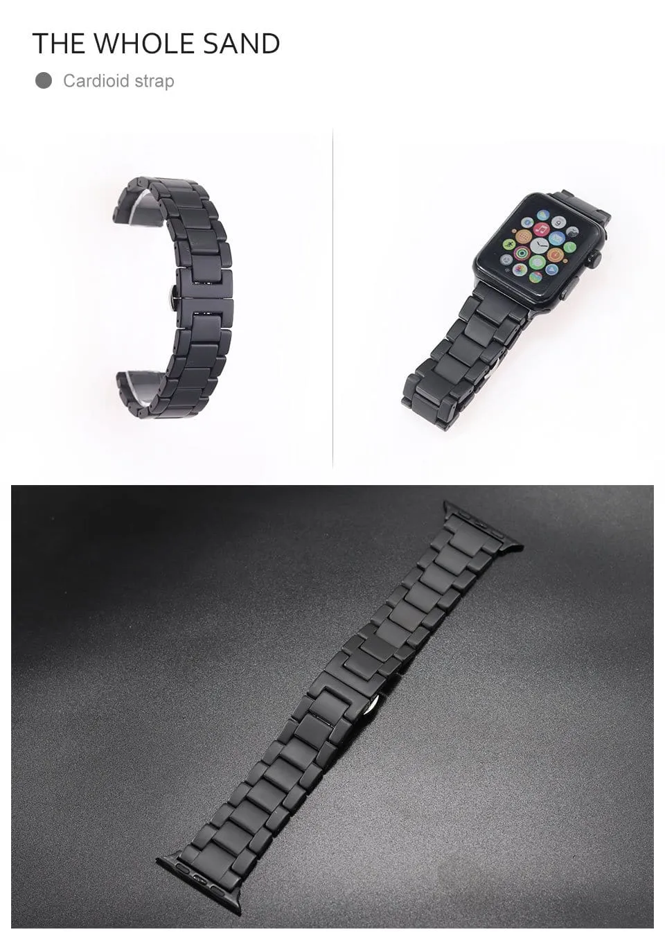Sandblasting Matte Ceramic Band Compatible With Apple Watch - All Series