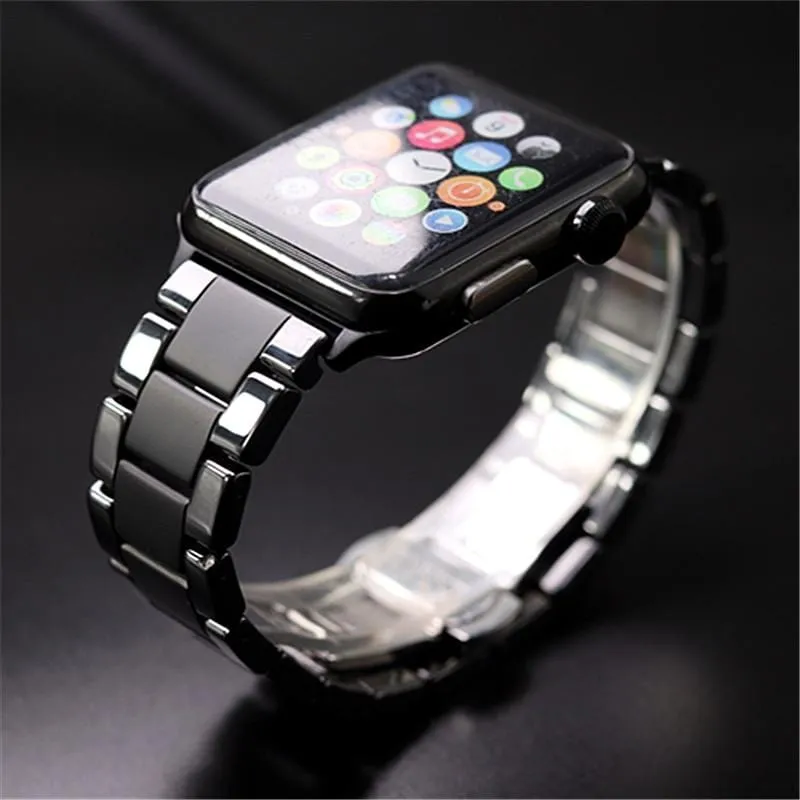 Sandblasting Matte Ceramic Band Compatible With Apple Watch - All Series