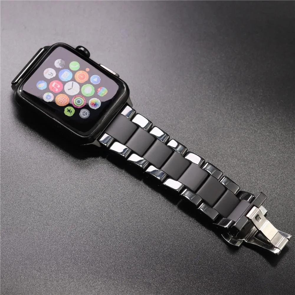 Sandblasting Matte Ceramic Band Compatible With Apple Watch - All Series