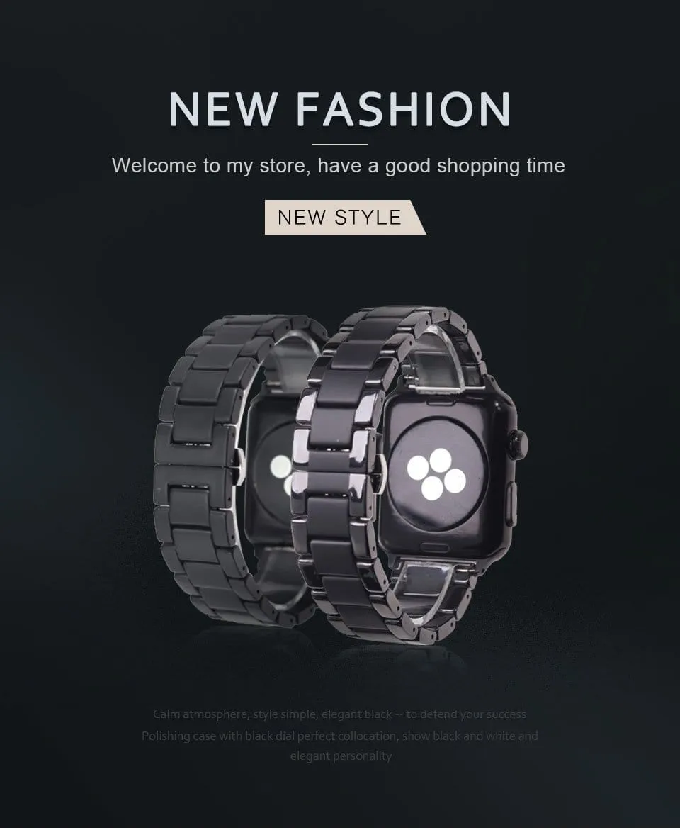 Sandblasting Matte Ceramic Band Compatible With Apple Watch - All Series
