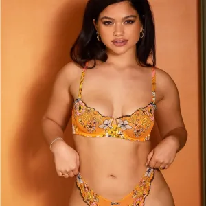 Savage x Fenty NWOT Mod Poppy Unlined Lace Balconette Bra Set, 36D M