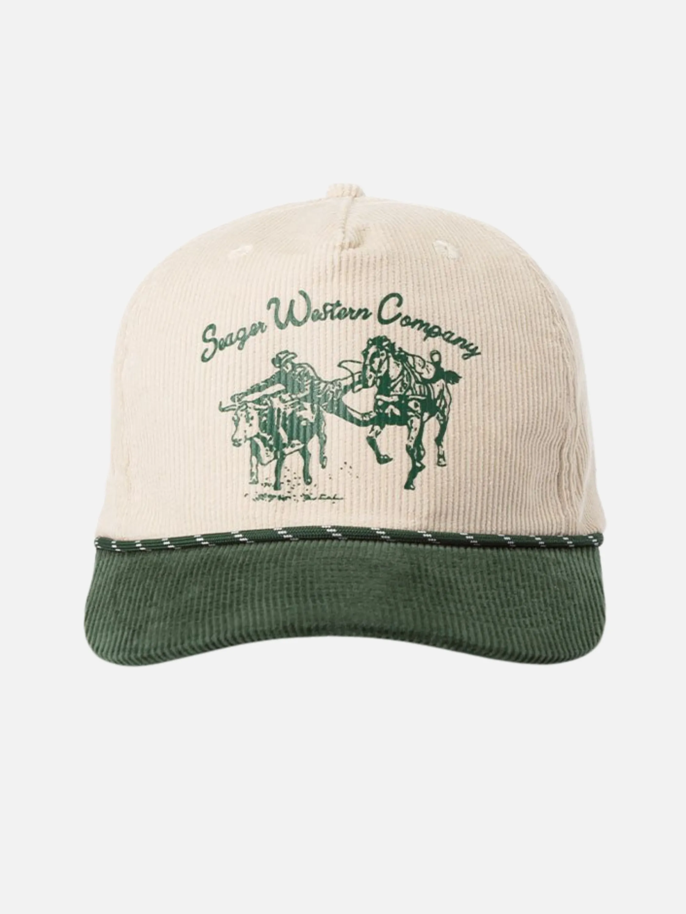 Seager Los Rios Corduroy Snapback -Natural/Green
