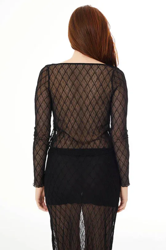 Second Skin by Find Me Now - Wanda Mesh Top (Black)