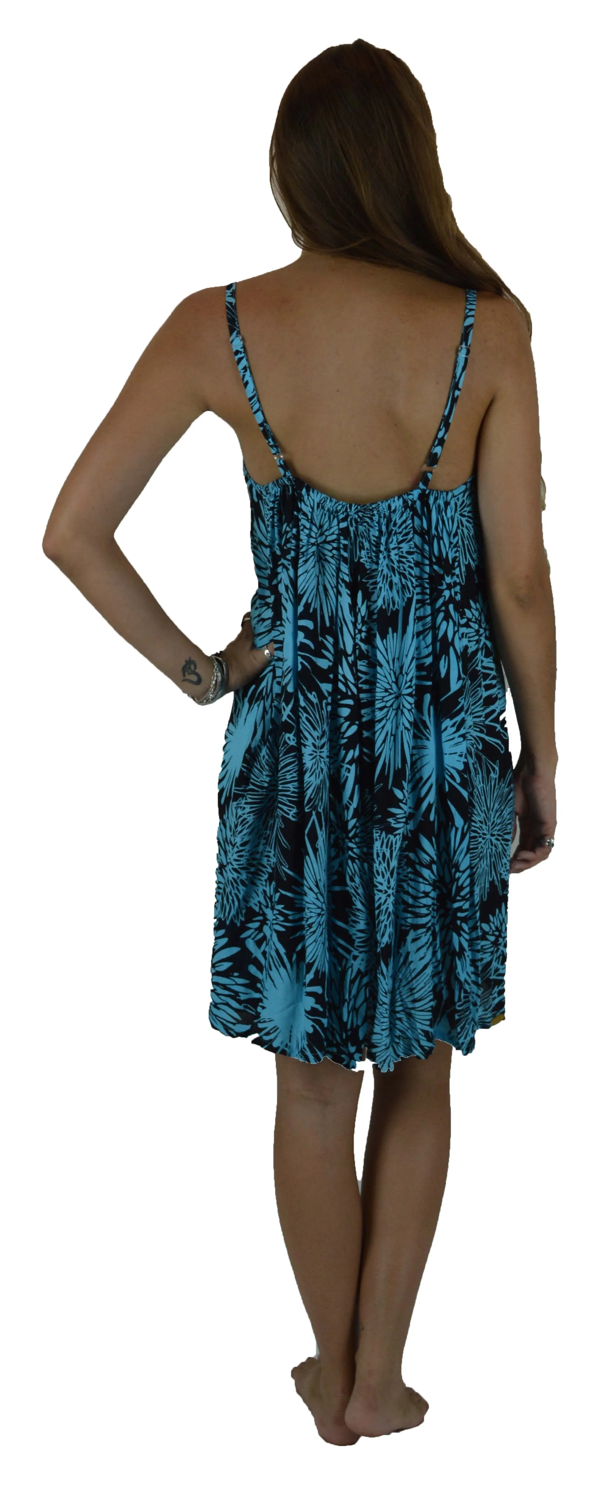 Secret Beach - Bali Dress - Chrysanthemum - Black / Turquoise