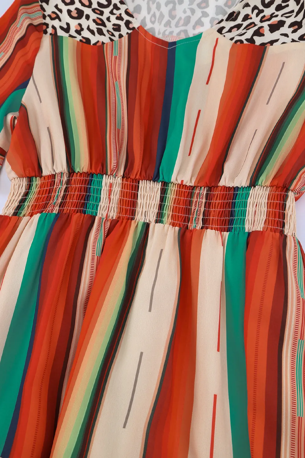 Serape Striped Leopard Mini Dress